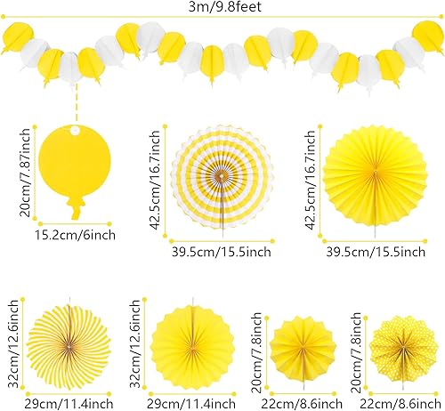 Miniatura 3 de Decoraciones de fiesta amarillas, pompones para fanáticos de Papar, guirnaldas para cumpleaños, novia, baby shower, boda, graduación, primavera,