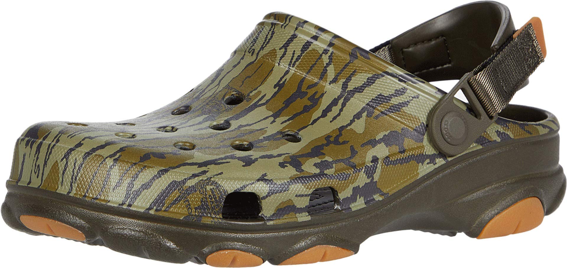 Crocs Classic All-Terrain Unisex Clogs - Thermoplastic Upper and Footbed - Adjustable Turbo Heel Straps Khaki Men's 6, Women's 8 Medium