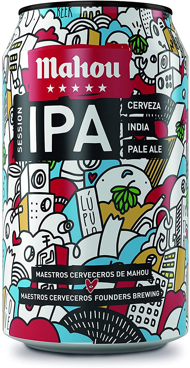 Mahou 5 Estrellas - Session IPA Indian Pale Ale, Pack 24 x 33 cl Latas - 4.5% Volumen de Alcohol