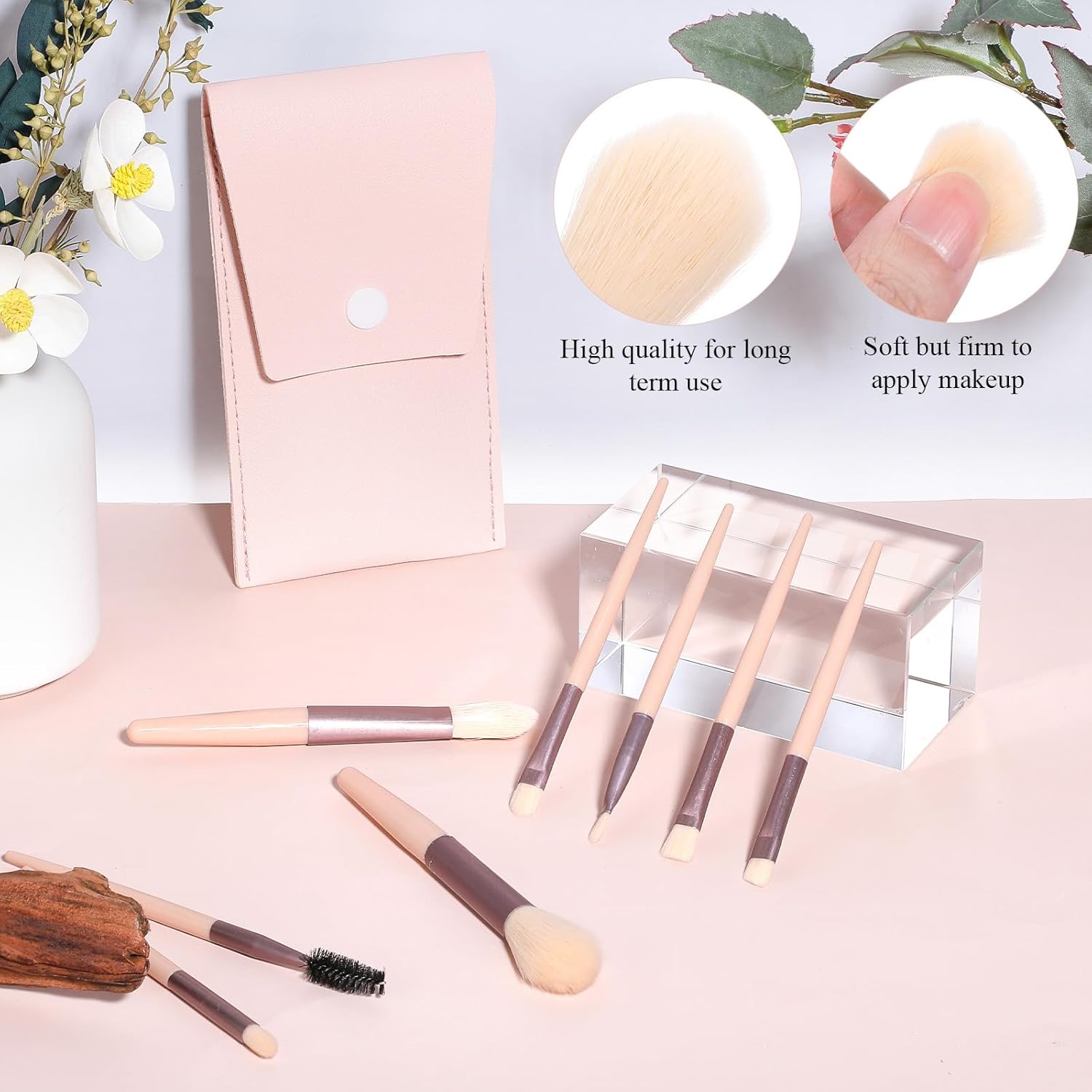 24 Sets Mini Size Travel Makeup Brush Set Bulk, Face Mini Makeup Brushes Bulk with Brush Bag, for Women Girls Wedding Shower Favors Bachelorette Bridal Party Gift for Bridesmaids