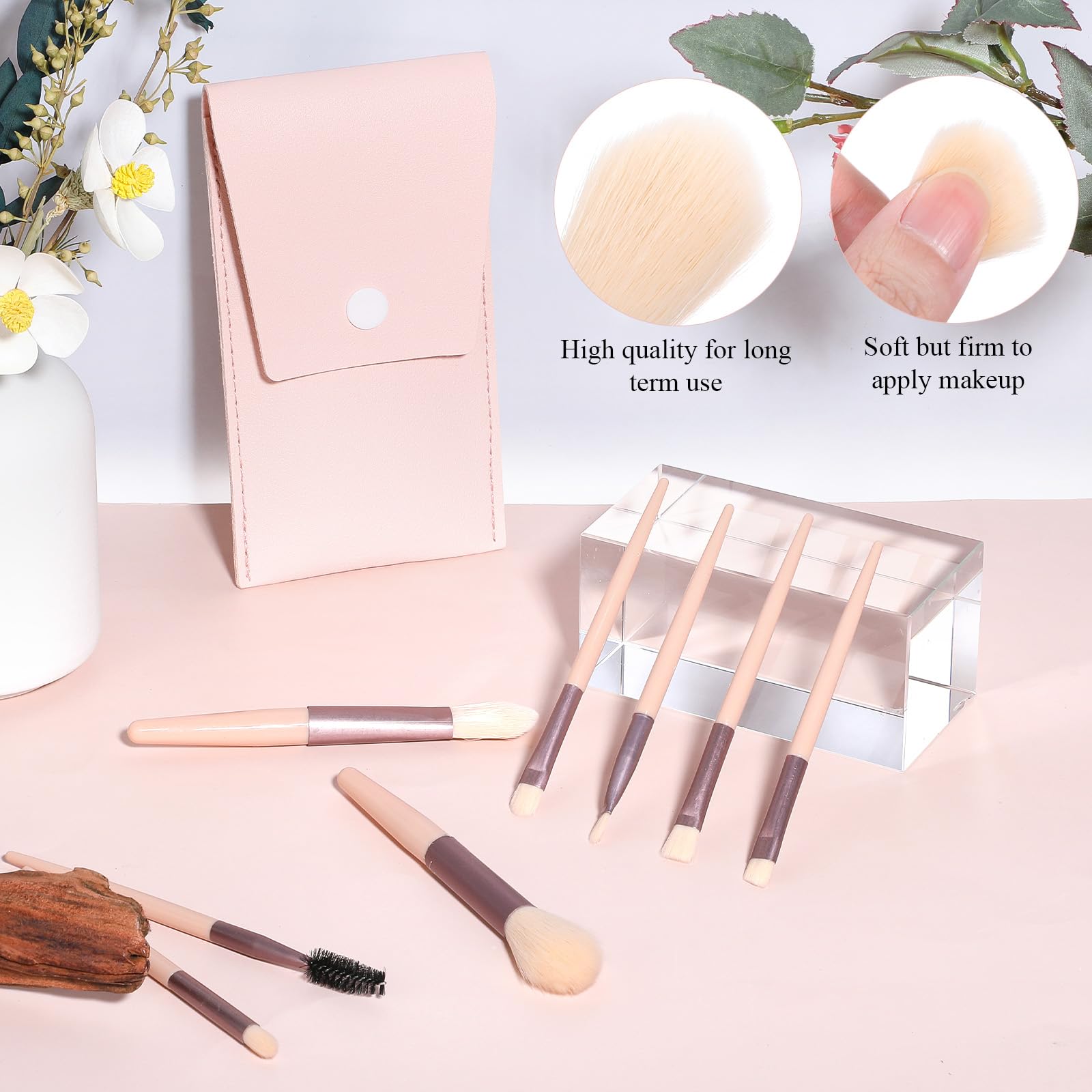 Set di 24 pennelli da trucco da viaggio per fondotinta, mini pennelli da trucco da viaggio, con borsa per il trucco, per donne e ragazze, bomboniere, addio al nubilato, festa nuziale, regalo per