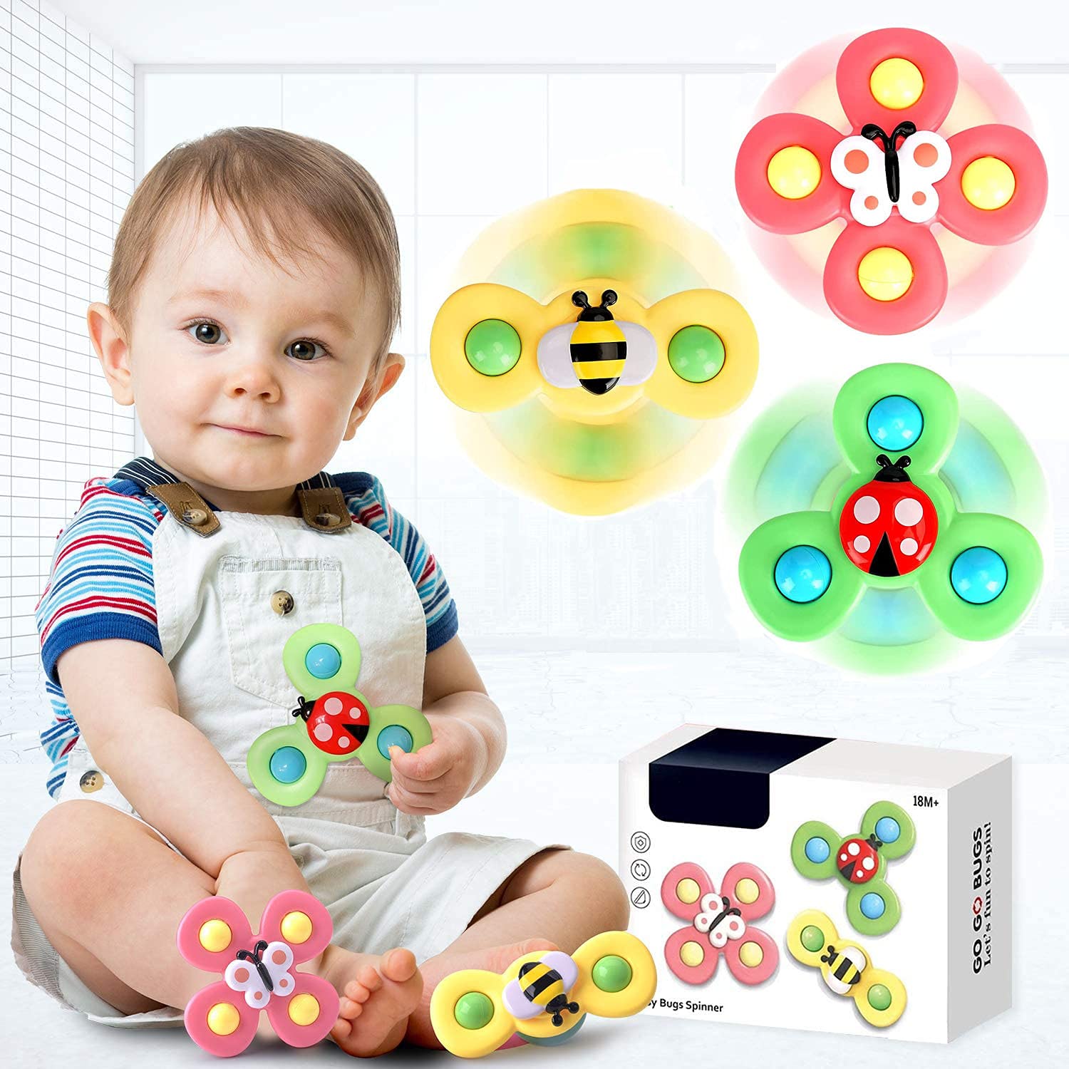 ZIBUYU® Baby Bath Toys 3 PCS Sensory Toys for Baby Window Cartoon Insect Suction Toys for Baby High Chair Tray Table Airplane Travel, Sensory Toys Gifts for Baby Toddlers Boys Girls 1-3 Years Old (B0D5B7J2XV) Amazon Price History, Amazon Price Tracker