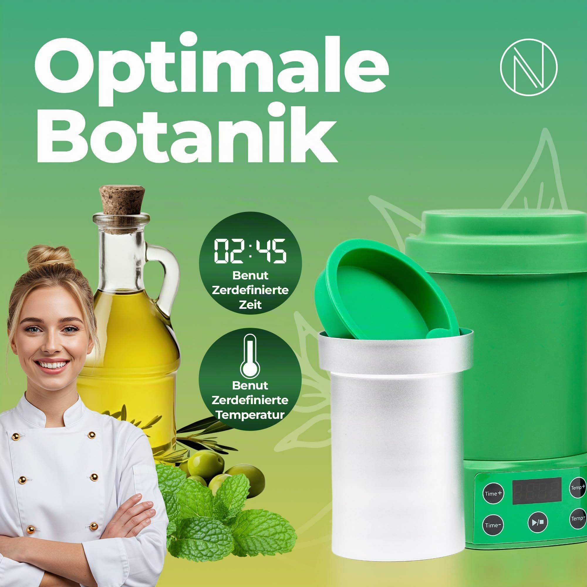 Nebula Boost-Dekarboxylator Und Aufgussgerät | Verschwendungsfreier | Grün | Aktivierung Von Kräutern Und Aufguss Von Butter Und Ölen. Einfache Bedienung, Buttergerät, Neuer Deckel