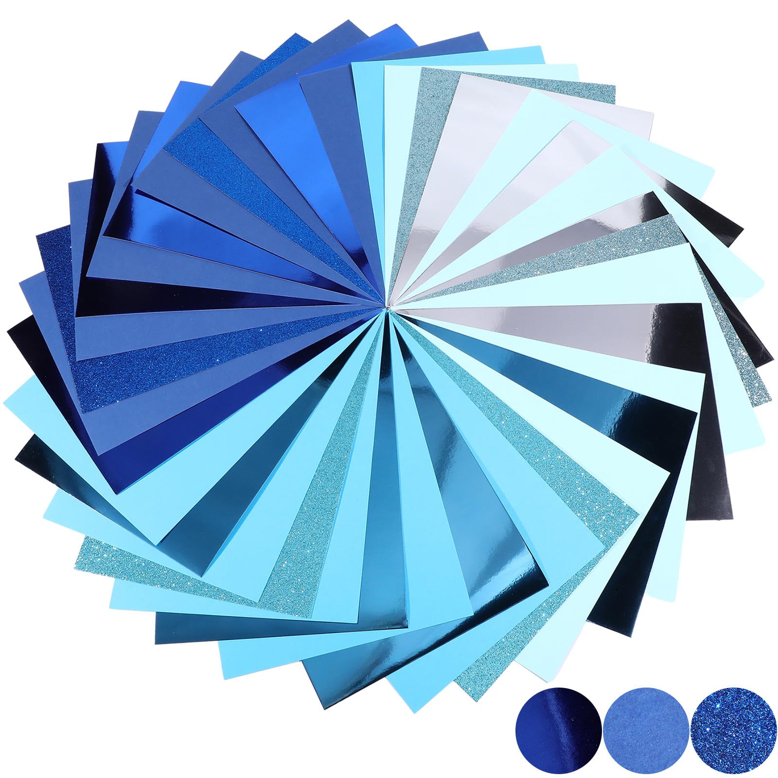 Gersoniel 36 Pcs Glitter Cardstock Paper A4, 8.3 x 11.7, Blue Color
