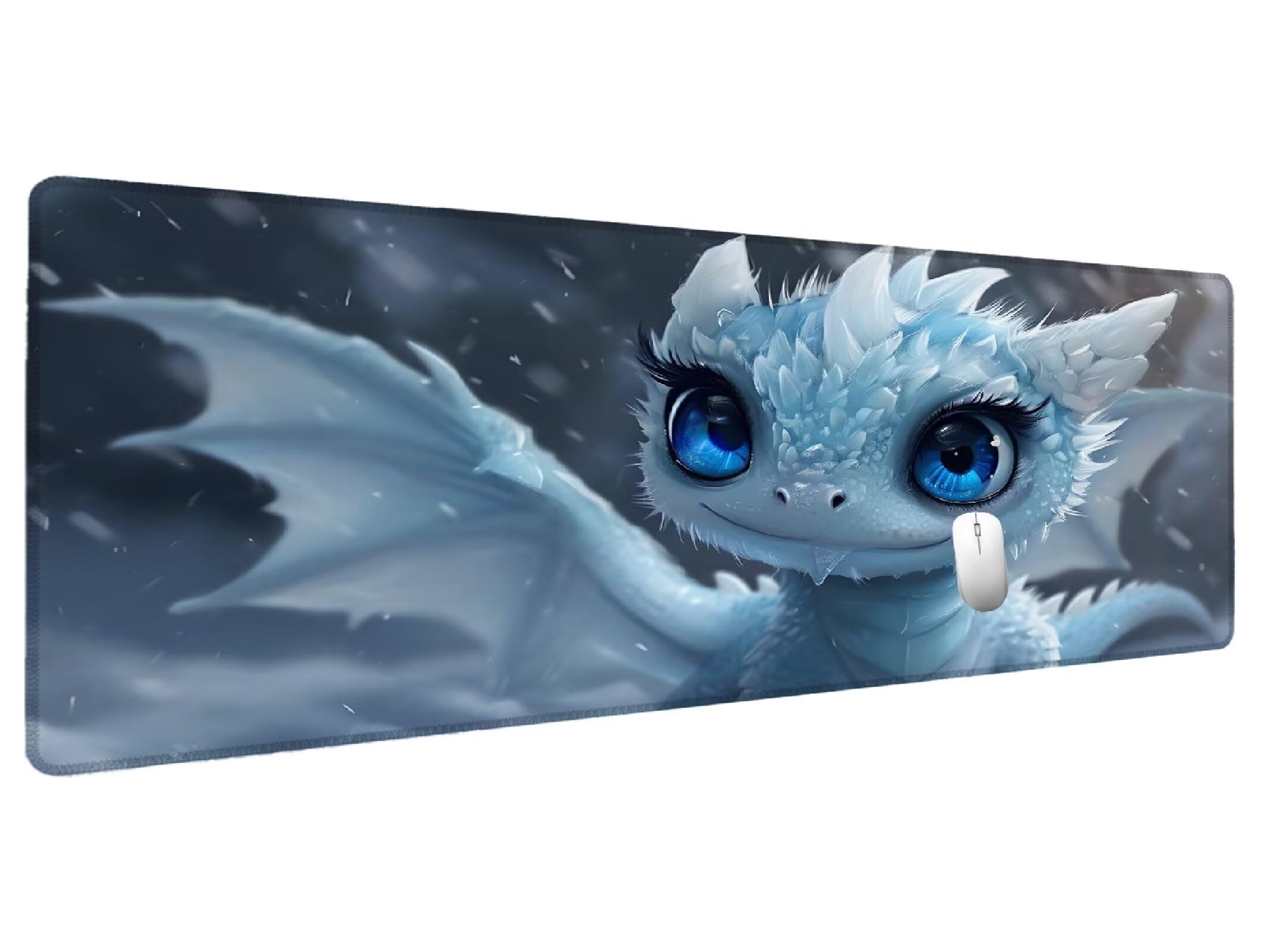 Śliczna podkładka pod mysz XXL 1000 x 500 mm smok, duża podkładka pod mysz akcesoria biurowe, podkładka pod mysz akcesoria do gier gładka powierzchnia i antypoślizgowa gumowa podstawa Gracz Personel