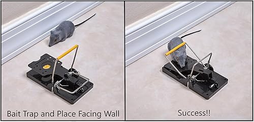 Miniatura 5 de Bullseye - Paquete de 12 trampas para ratones - Interiorexterior, reutilizable, fácil instalación, potente resorte de acero inoxidable, cuerpo ABS