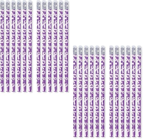 Miniatura 1 de Lápices de cinta de concienciación juego de 24 fabricados en Estados Unidos morado