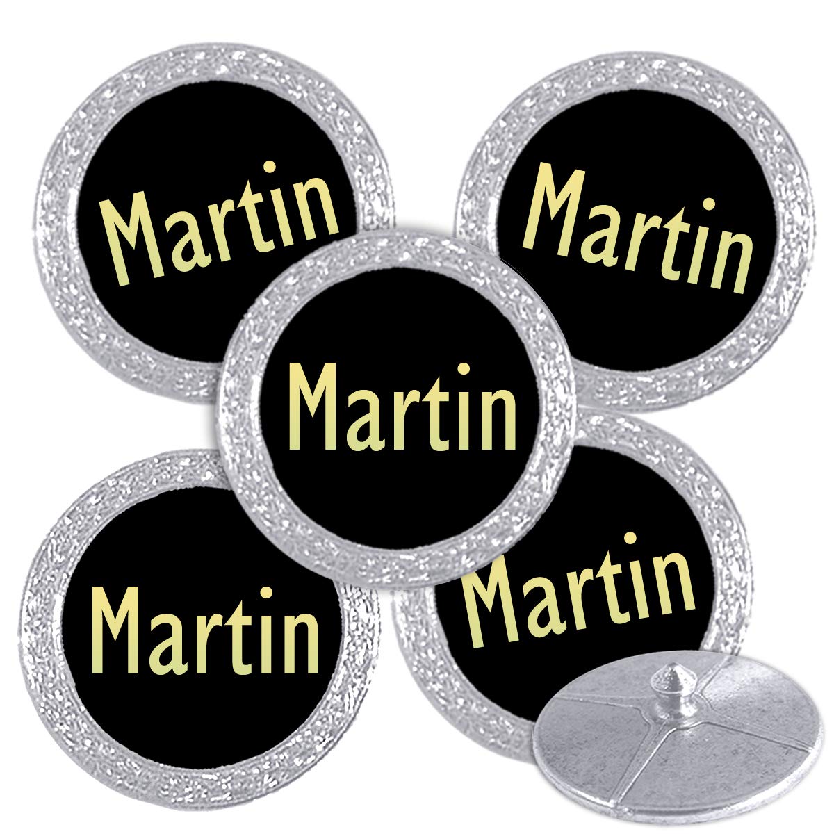 Best Impressions Silver Coloured Golf Ball Markers with Names (Martin) — image 1