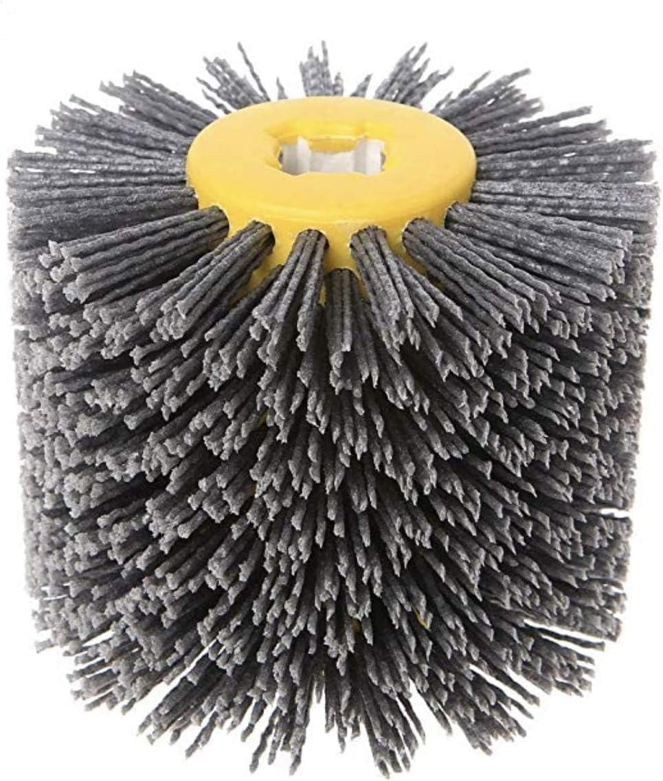 SIGNI New Abrasive Wire Drawing Wheel Drum Burnishing Polishing Brush for wooden furniture floor polishing 120X100mm 80 Grit 1pack