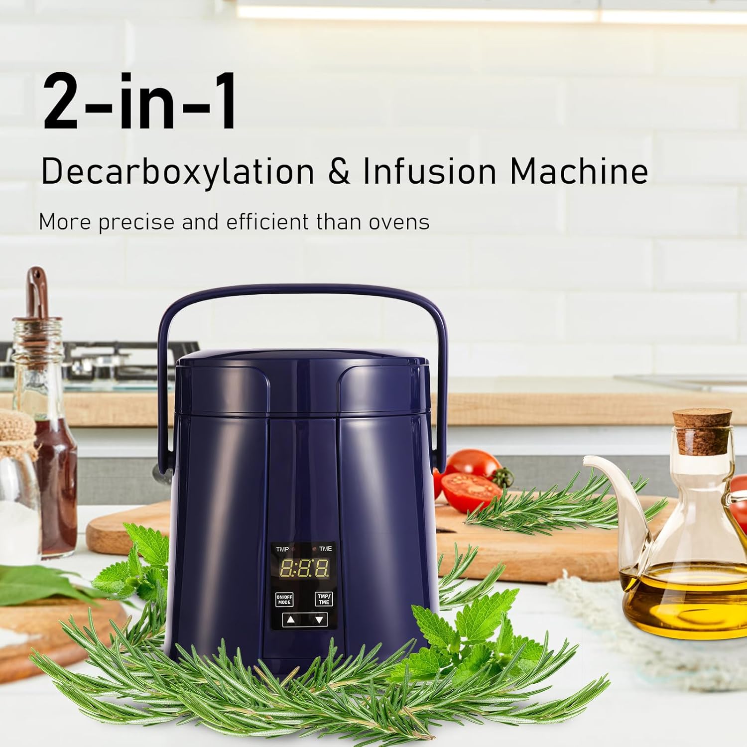 Smart Herbal Decarboxylation & Infusion Machine | 3 Preset Modes, Precise Temperature Control | Odor-Sealing Lid | Perfect for Butter, Oils & DIY Herbal Recipes Maker