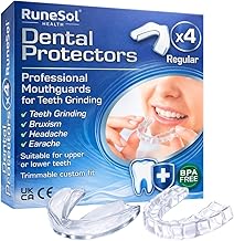 Runesol Tooth gutter, 4 x regular tooth gutter Bruxism, dental gutter, mouldable mouth guards to prevent adult bruxism, gutters for teeth, gutter for bruxism, gutter for bruxism