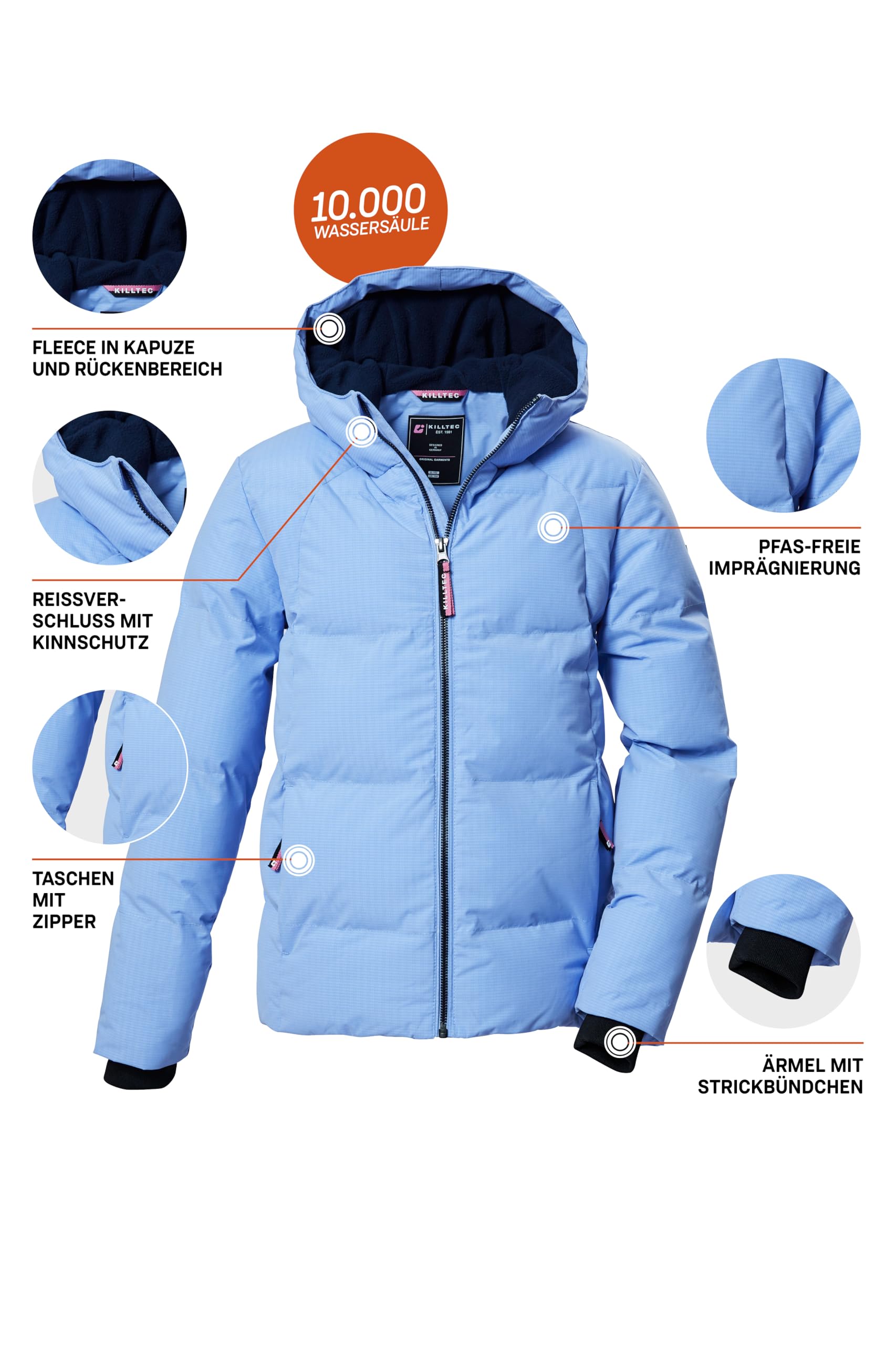 Killtec Kow 357 Grls Qltd Jckt Veste matelassée/veste d'hiver avec capuche Fille