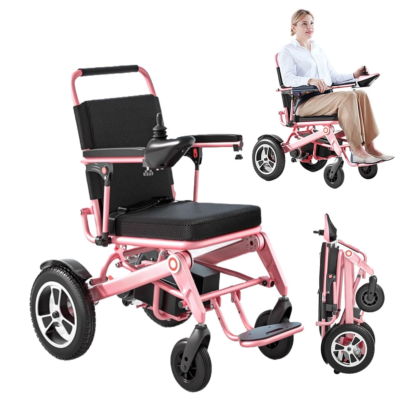 Scooter Elettrico Pieghevole Leggero, Completamente Automatico, Intelligente, Esclusivo Da Donna, A Quattro Ruote, Sedia A Rotelle Elettrica Rosa Di Alta Qualità