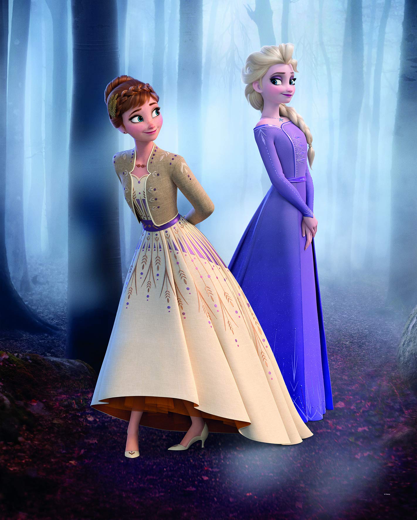 Komar Disney Frozen Wood Walk WB065-40 x 50 cm (Width x Height) Wall Picture, Children's Room, Baby Room, Decoration, Art Print, Without Frame, Multi-Coloured