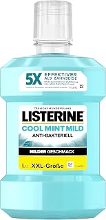 Listerine Cool Mint Gentle Mouthwash Alcohol-free, 1000 ml | Antibacterial Mouthwash with Essential Oils, Mild Mint Flavour, Without Alcohol, Daily Oral Care Addition