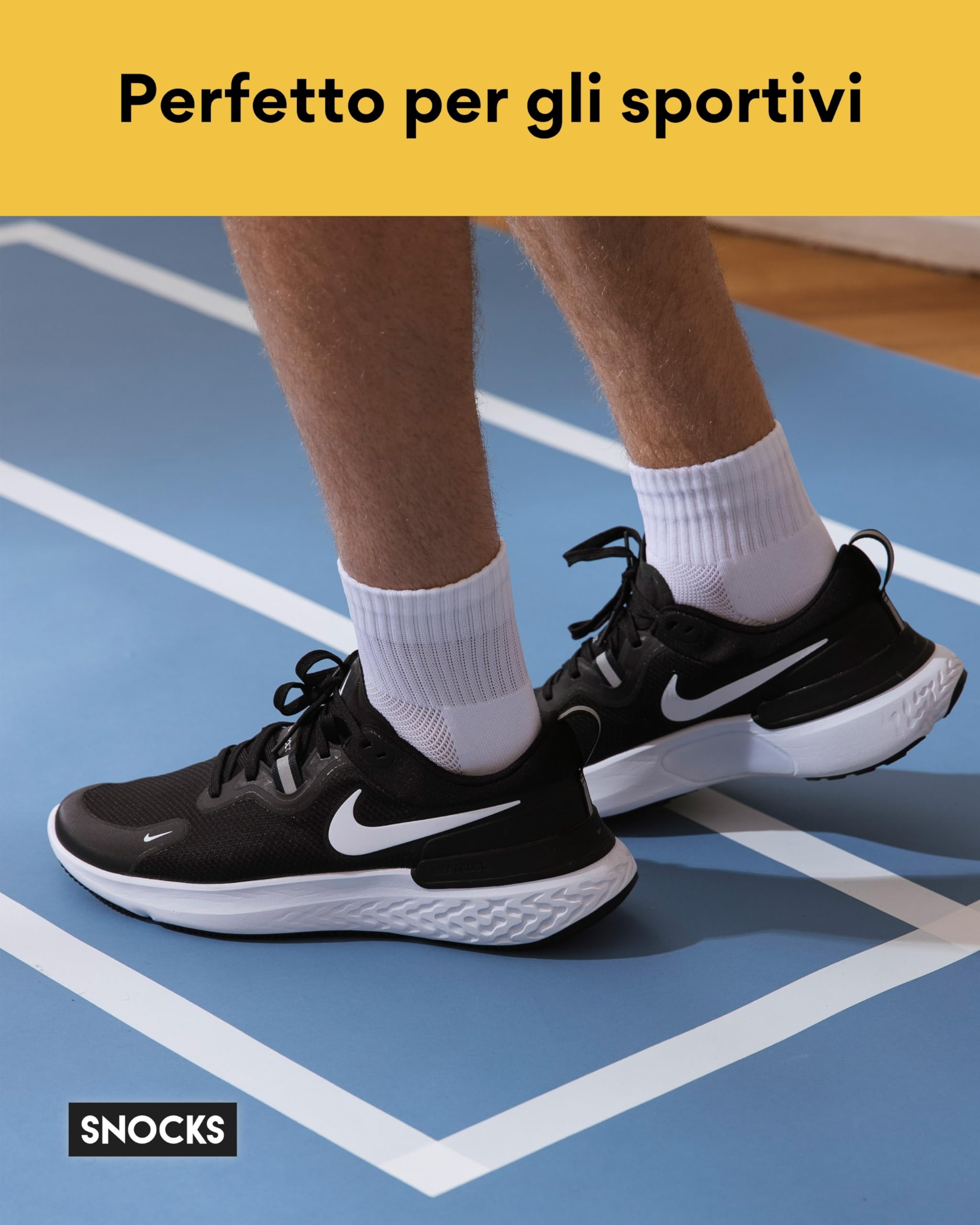 Snocks 4 Paia di Calzini Running Corti per Uomo e Donna in Cotone Organico - Calze Sportive Unisex Taglia 35-50 Calzini Palestra Donna Uomo Antivesciche e Antiscivolo per Padel, Crossfit, Basket