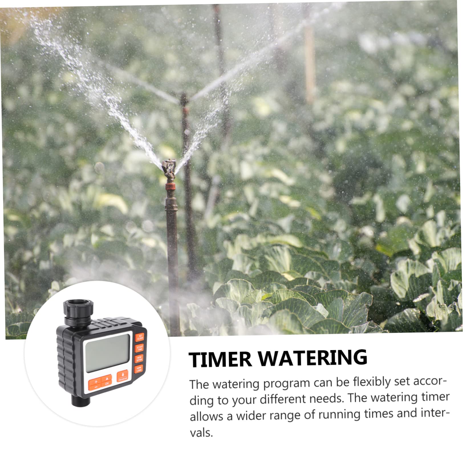 UPKOCH Timer Irrigazione Automatico con Display Ampio Programmatore per Irrigazione a Goccia e Sprinkler in Abs Nero