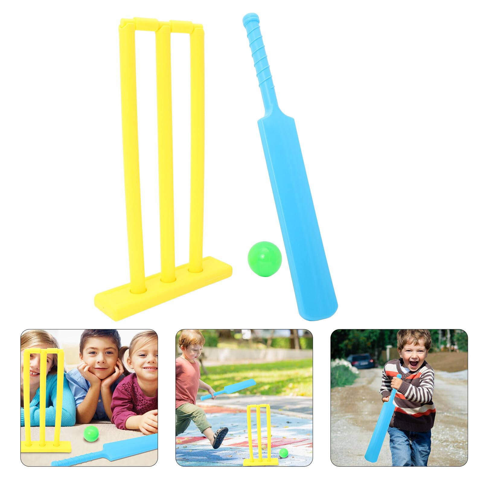 Juego de Cricket Infantil Unisex Plástico Resistente Set Portátil Pelota Color Aleatorio para Exteriores Playa y Actividades Deportivas al Aire Libre — view 3