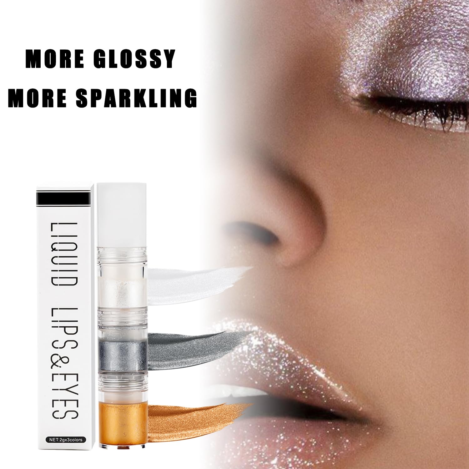 Three-Tone Liquid Glitter Eyeshadow - Image 2