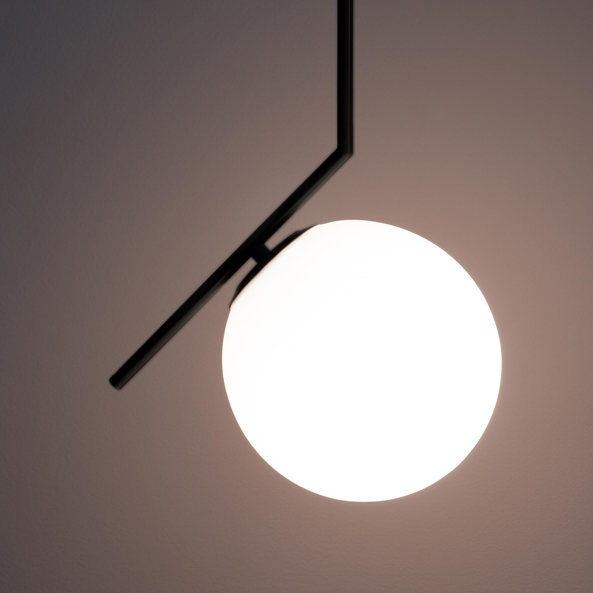 EDO lampada a sospensione a soffitto PELOTA in vetro glamour in colore bianco-nero, lampada a sospensione con attacco E27 per max. 60W, per soggiorno, sala da pranzo (20cm) EDO777102