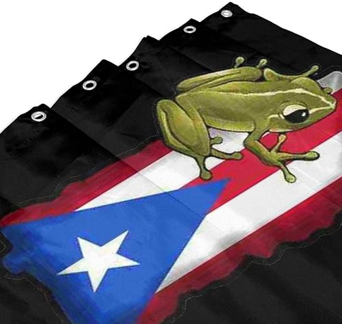 Miniatura 4 de Puerto Rico Y El Coqui - Cortina de ducha, juego de cortinas de baño con ganchos, poliéster, 72 pulgadas de alto x 60 pulgadas, opacas, unisex, para
