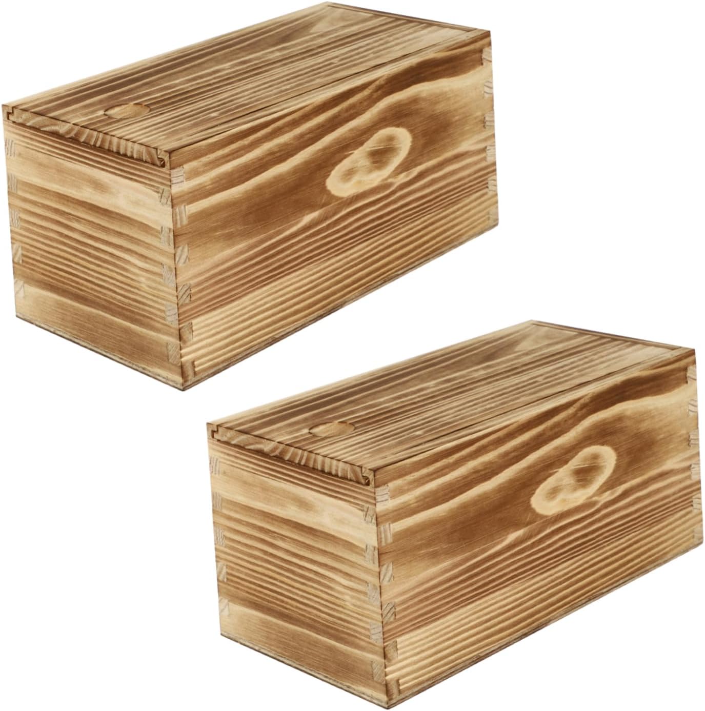 FELTECHELECTR 2pcs Wooden Sliding Storage Boxes Elegant Household Organizers for Home Kitchen and Office for Sundries and Jewelry Compact Lightweight Design