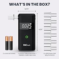 Vista 6 de BACtrack Alcoholímetro Scout Precisión de grado profesional Cumple con DOT y NHTSA Probador portátil de alcohol en el aliento para uso