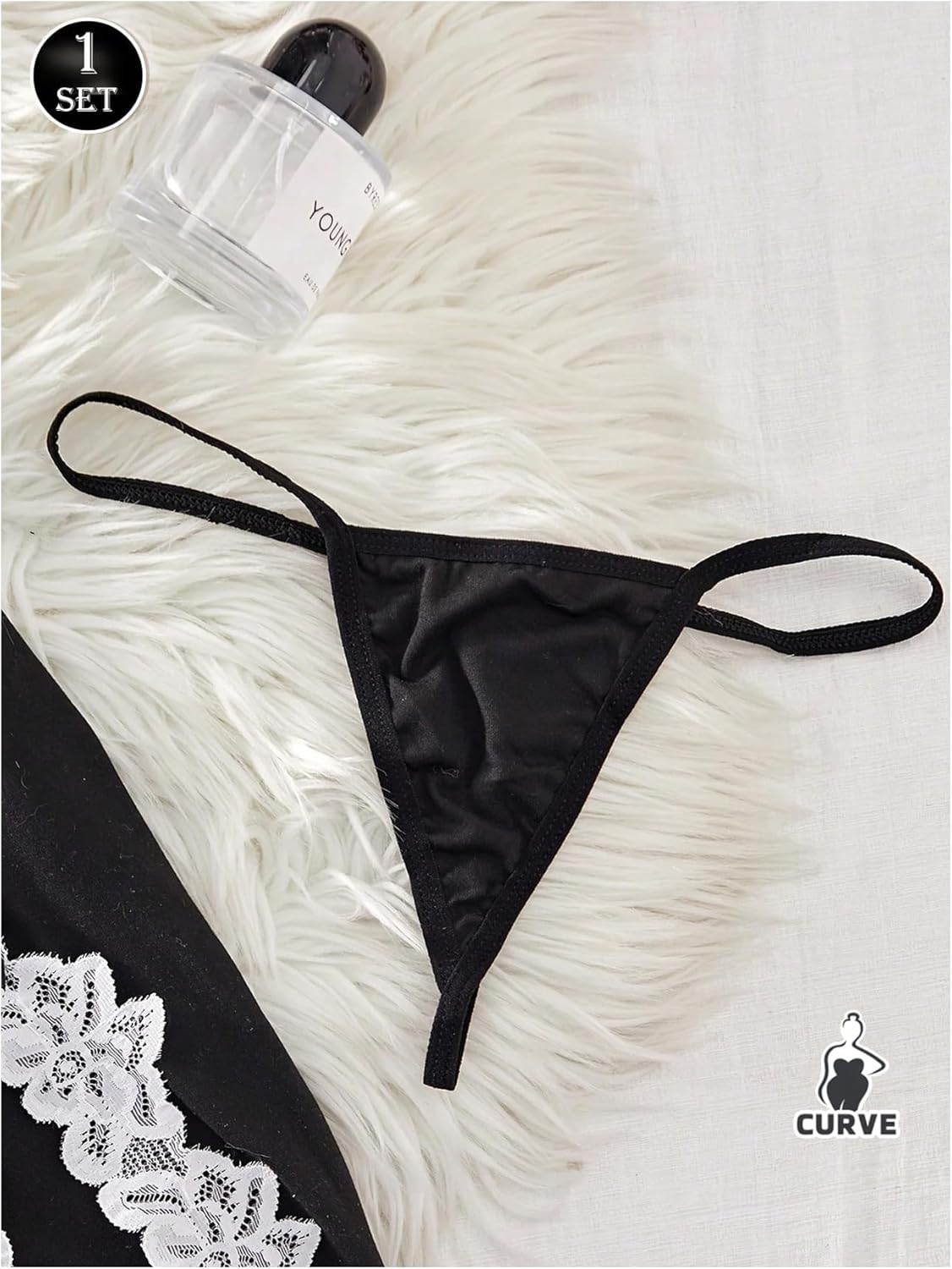 SOLY HUX Women's Plus Size Lace Lingerie Set 2 Piece Cami Nightgown Chemise Slip Dress with Thongs - Image 4