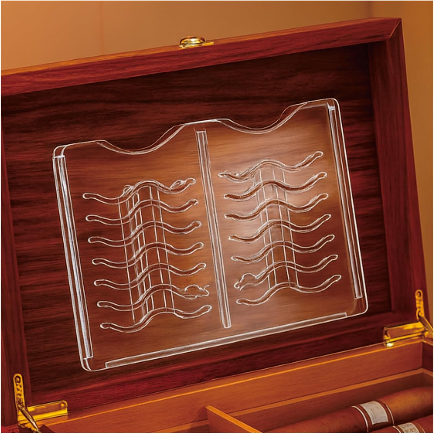 Humidity Pack Holder Compatible with Boveda Size 60 & 40 – Clear Acrylic Holder for Magnetic & Reusable Adhesive Mount, Space-Saving Humidor Organizer (Not Included)