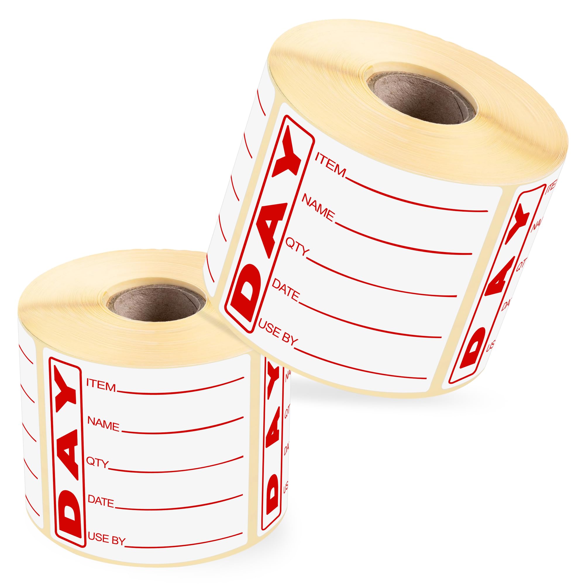 G4GADGET 2 Rolls “Use By” Yellow Food Labels – 500 Labels Per Roll – 1000 Total Stickers (50x75mm) – Writable Kitchen Rotation Stickers – Commercial Food Prep Adhesive Tags