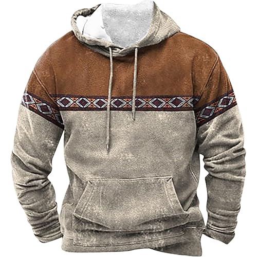 Men's Casual Fashionable Loose and Trendy Printed Hooded Long Sleeved Sweatshirt Sweatshirts for Men