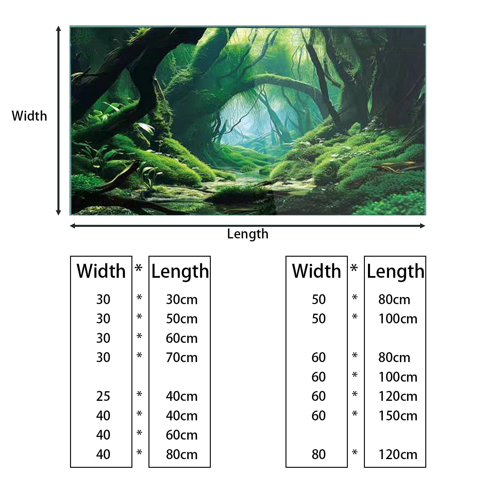 Sfondo naturale per acquario, sfondo per acquario, adesivi per acquario boutique, 30 cm, 40 cm, 50 cm, 60 cm, 80 cm (grotta-4, 30 * 70 cm)
