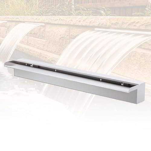 Fontaine De Piscine, Cascade Bassin Exterieur en Acier Inoxydable, Lame