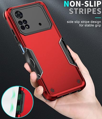 Miniatura 5 de XWS Funda Para Xiaomi Poco M4 Pro 4G, Poco M4 Pro 4G Caso Armadura 2 en 1 Absorción De Choques Doble Capa TPU + PC Cubierta Protectora Para Xiaomi