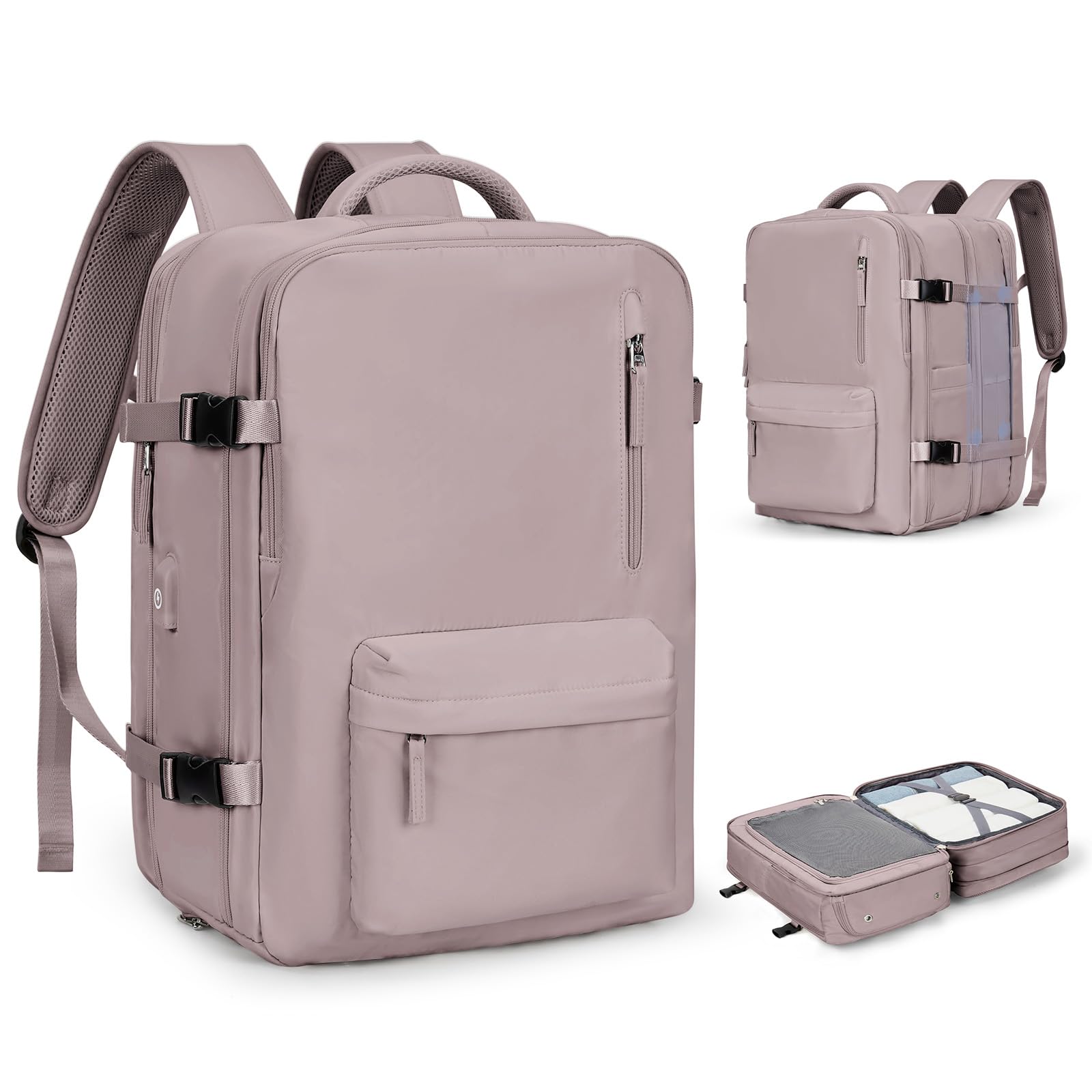 SZLX Zaino Ryanair 40x20x25 Bagaglio a Mano Easyjet 45x36x20 Zaino Borsa da Cabina Donna Zaino Uomo Impermeabile con USB Zaino da Viaggio Aereo con Porta Scarpe Borsa da Viaggio Laptop Travel Backpack