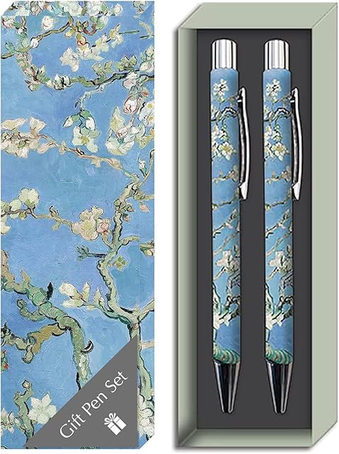 Gifted Stationery Van Gogh - Almond Blossom Gift Pen Set Of 2 Presented In A Reusable Gift Box Making It A Perfect Present For Special Someone. Stay Organised With Our Jotter Writing Pens