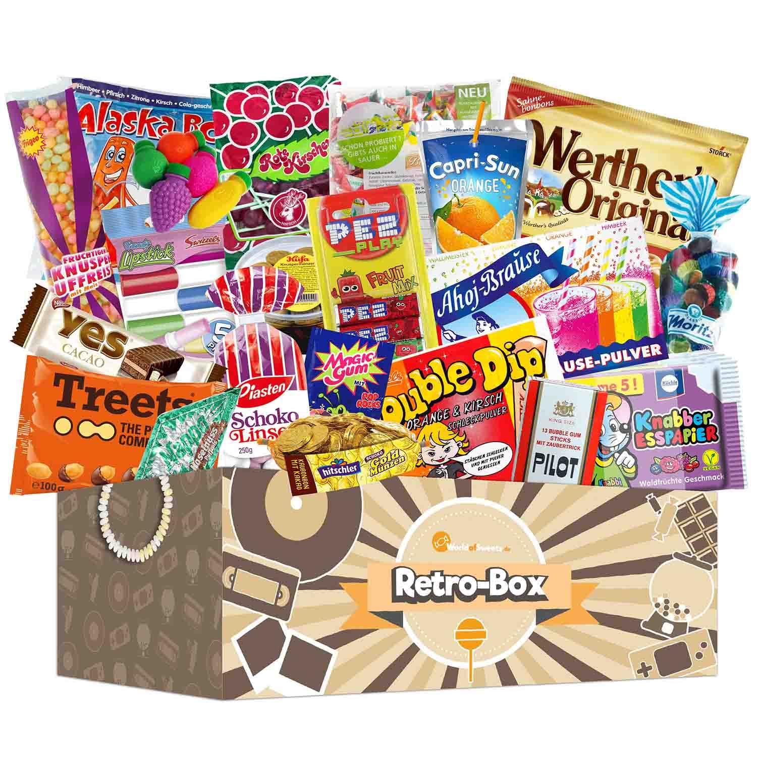 World of Sweets Retro-Box nostalgische Süßigkeiten-Klassiker Überraschungsbox