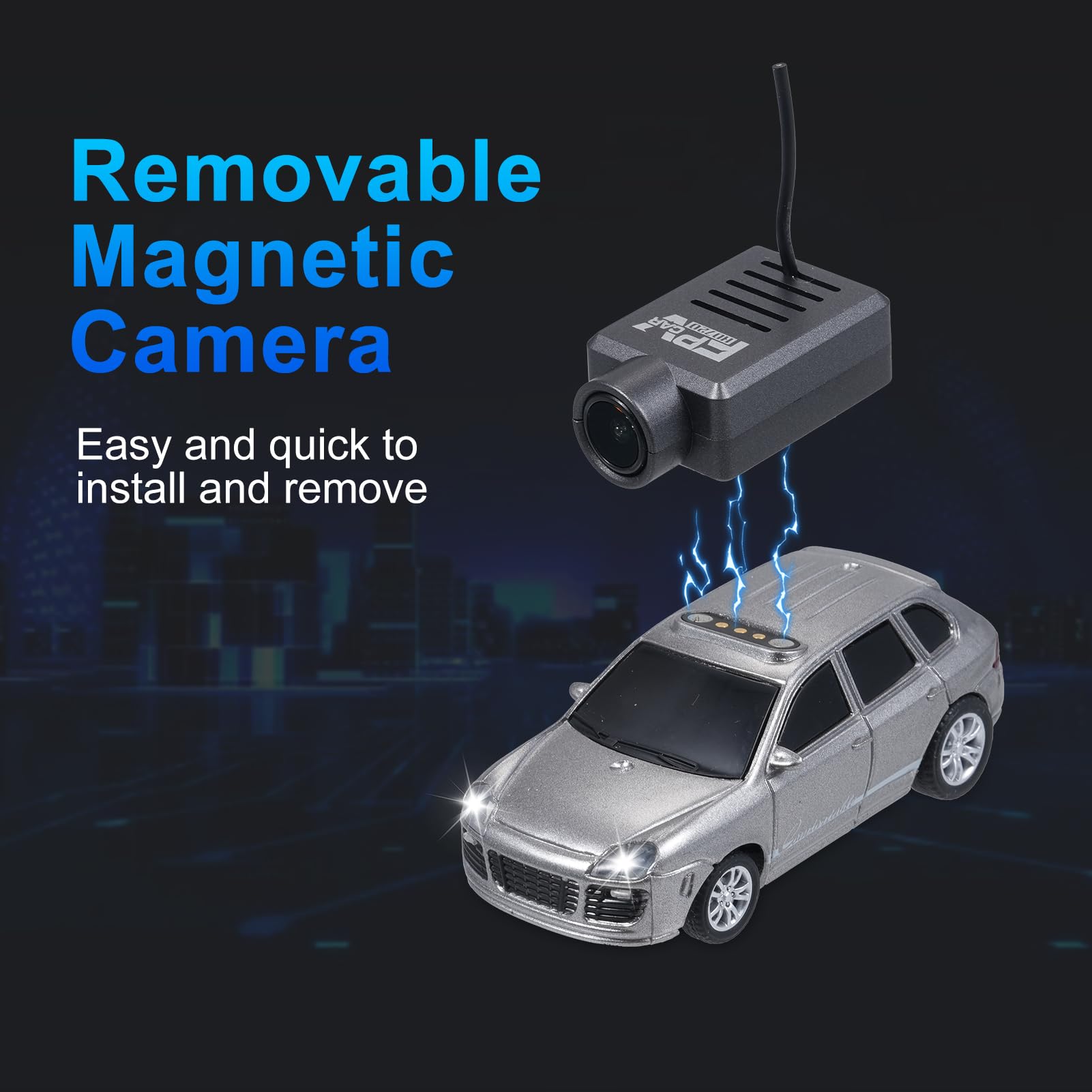 WLtoys Mini samochód RC, skala 1:64, FPV, zdalnie sterowany kamerą HD 720P, sterowanie aplikacją WiFi 2,4 GHz, z żyroskopem, mini zabawki wyścigowe dla nastolatków i dorosłych (żółty)