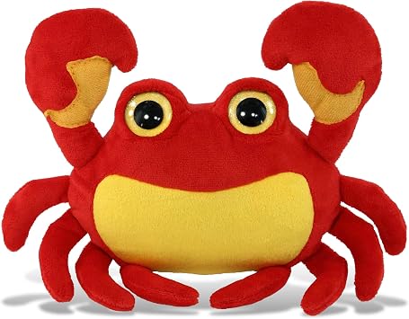 DolliBu Super Soft Stuffed Animal Crab Big Eye Plush Toy, 7 Inches