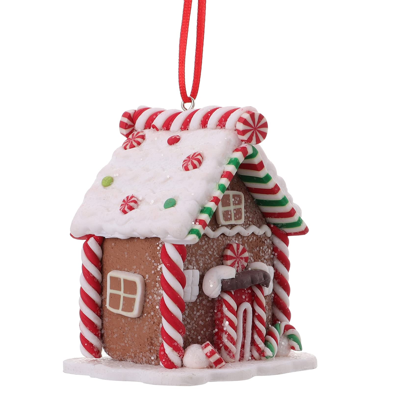 Toddmomy House Shape Hanging Pendant Xmas Tree Ornament Resin Christmas Decoration for Home Decor Blue Christmas Tree Ornament House Village Hanging Pendant