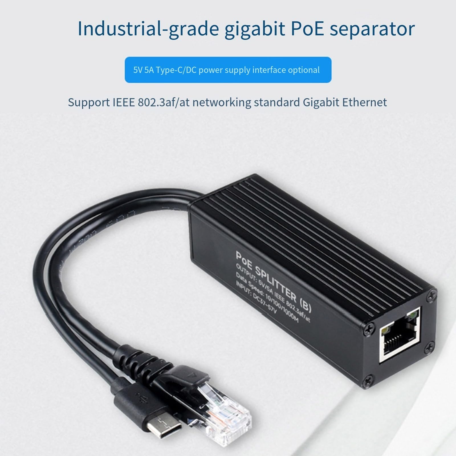 Splitter di Ethernet con l'adattatore dell'uscita di velocità 5V 5A di gigabit per i sistemi di sicurezza sicuri