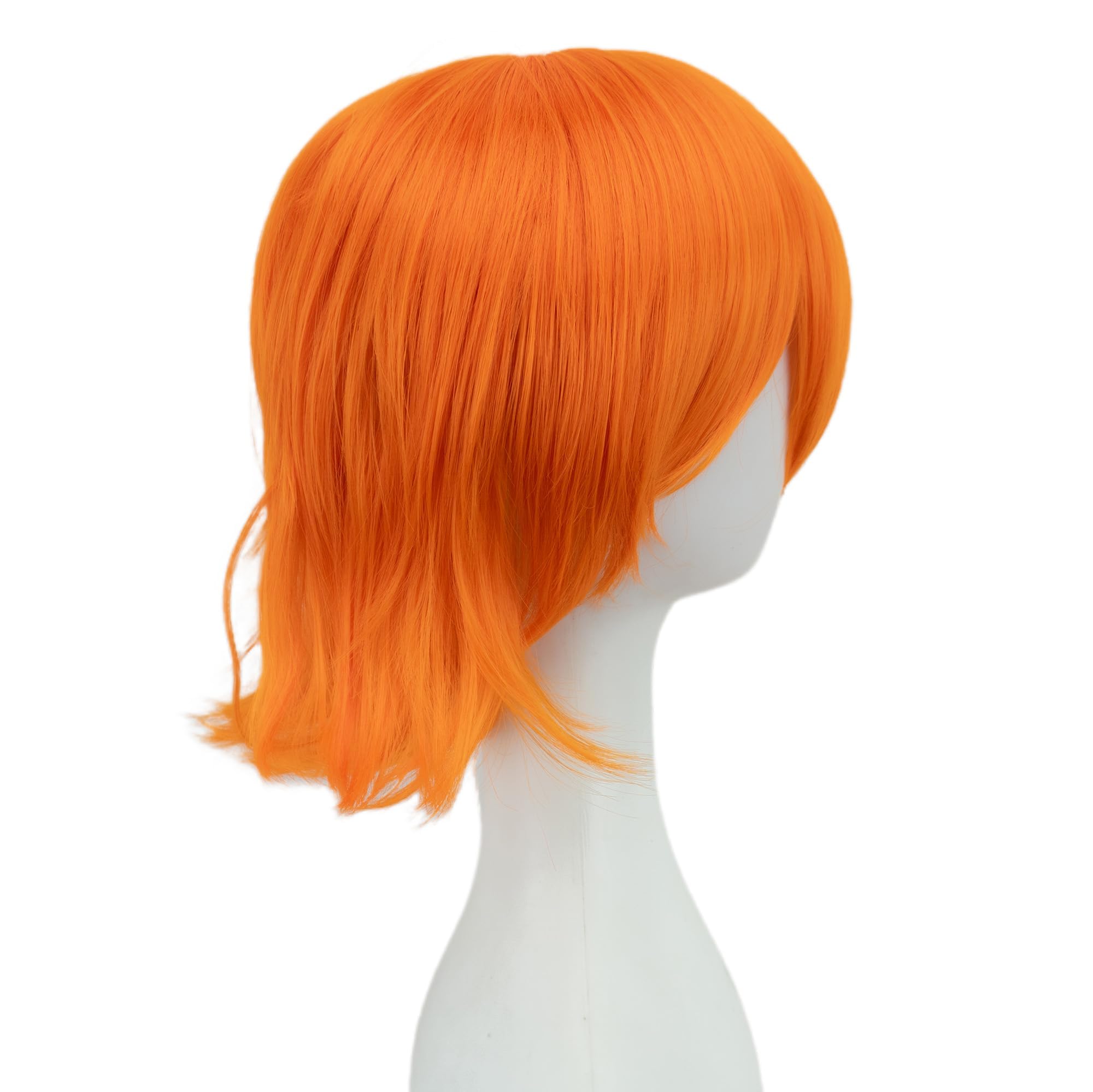 IMISSU Unisex Short Hair Party Wig with Bangs Halloween Costume Wigs (Bright Orange) - Image 4