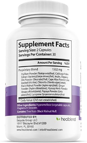 Miniatura 8 de Max Detox Supplement, Advanced Gut Cleanse Detox para mujeres y hombres con psyllium, chlorella, hierba hisopo y papaya, con complejo Acai -