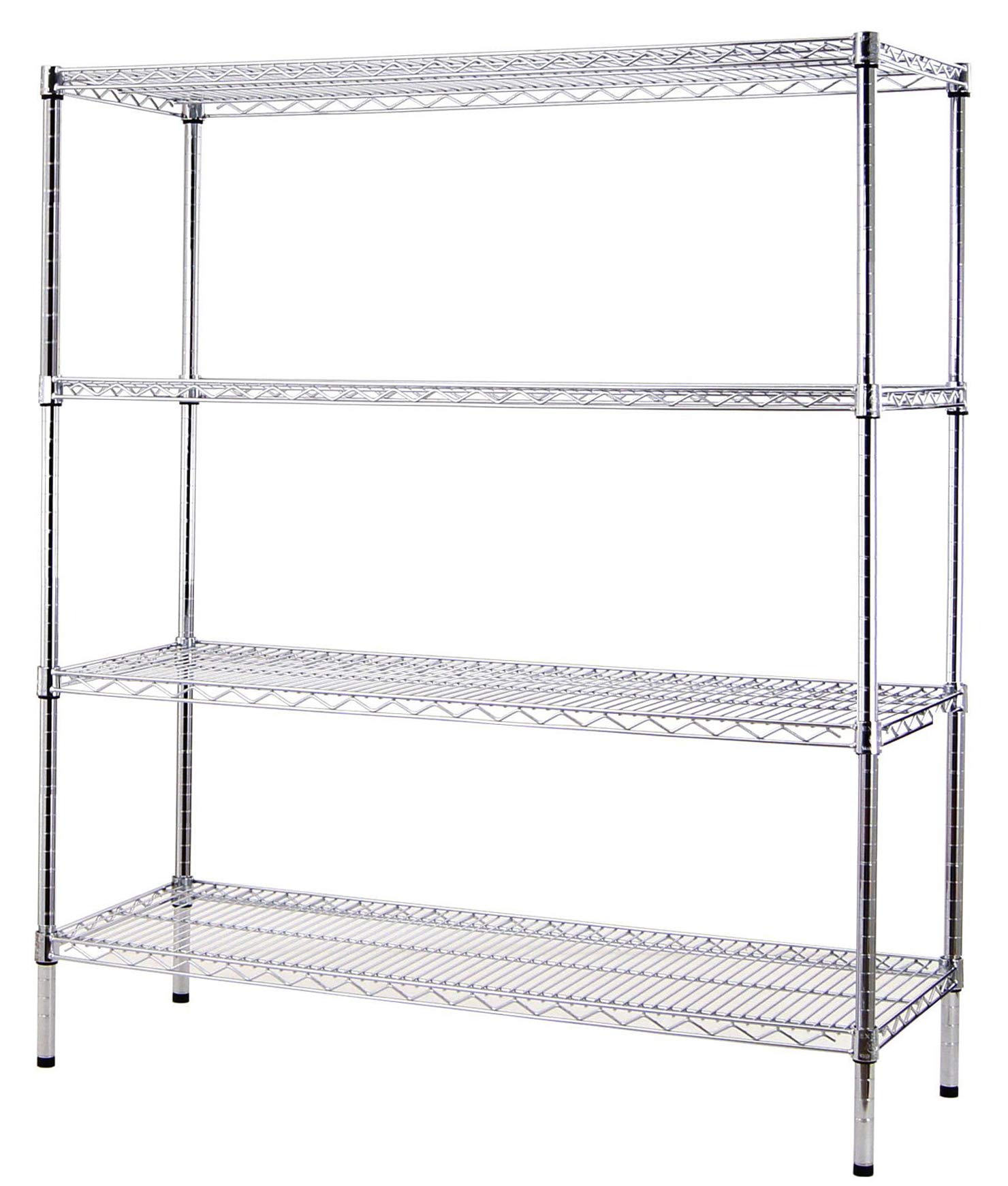 Regal Altair 24" Deep x 42" Wide x 74" High 4 Tier Chrome Wire Shelving Kit | NSF Commercial Storage Rack Unit