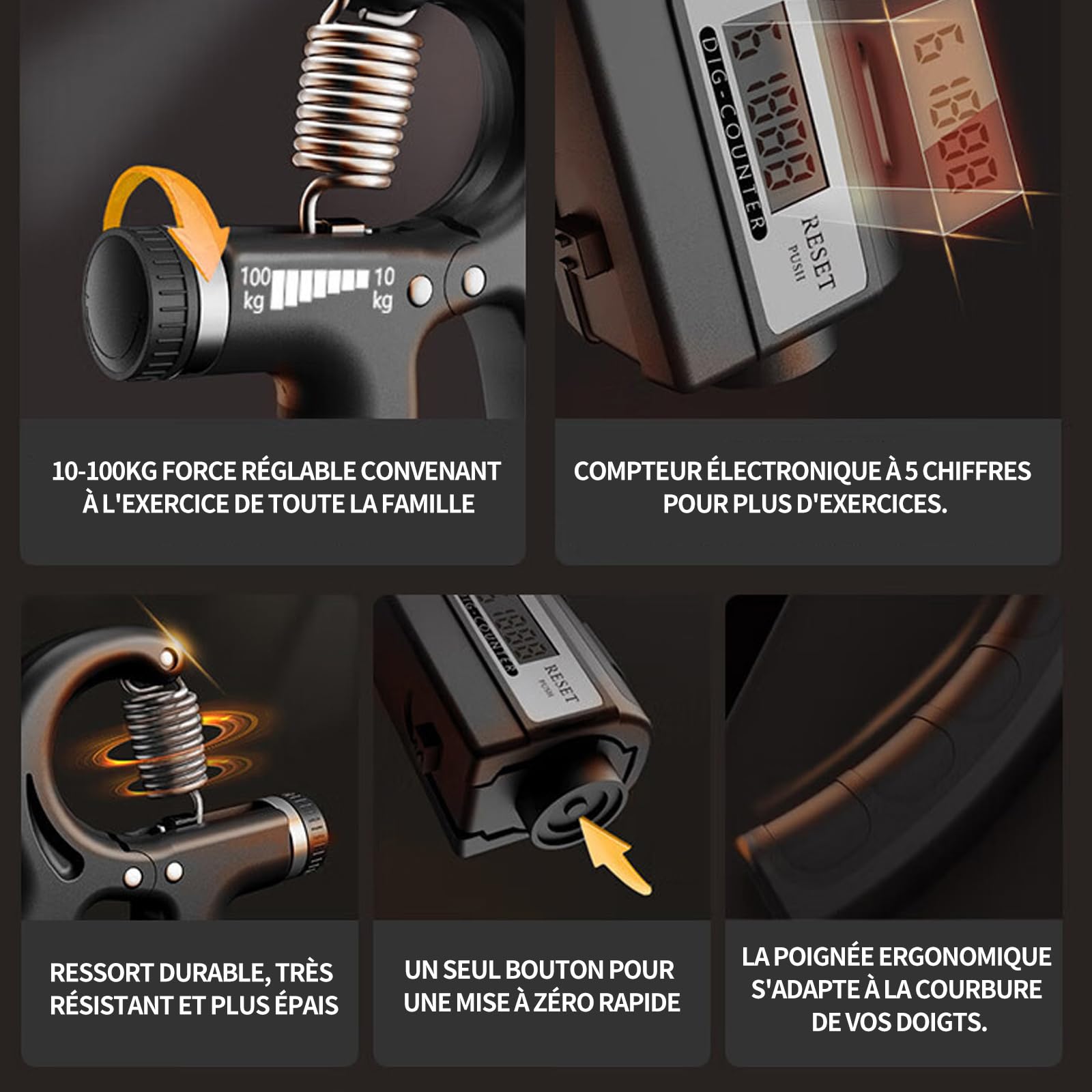 Poignée de Main pour Renforcement Musculaire, Exerciseur de Prise en Main, Entraînement de Force