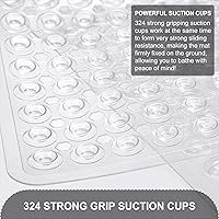 Vista 3 de Bath Mat for Tub & Shower, Non Slip Soft Bathmat with Suction Cups & Drain Holes, Machine Washable Bathtub Floor Liner Mats for Bathroom, 35x16