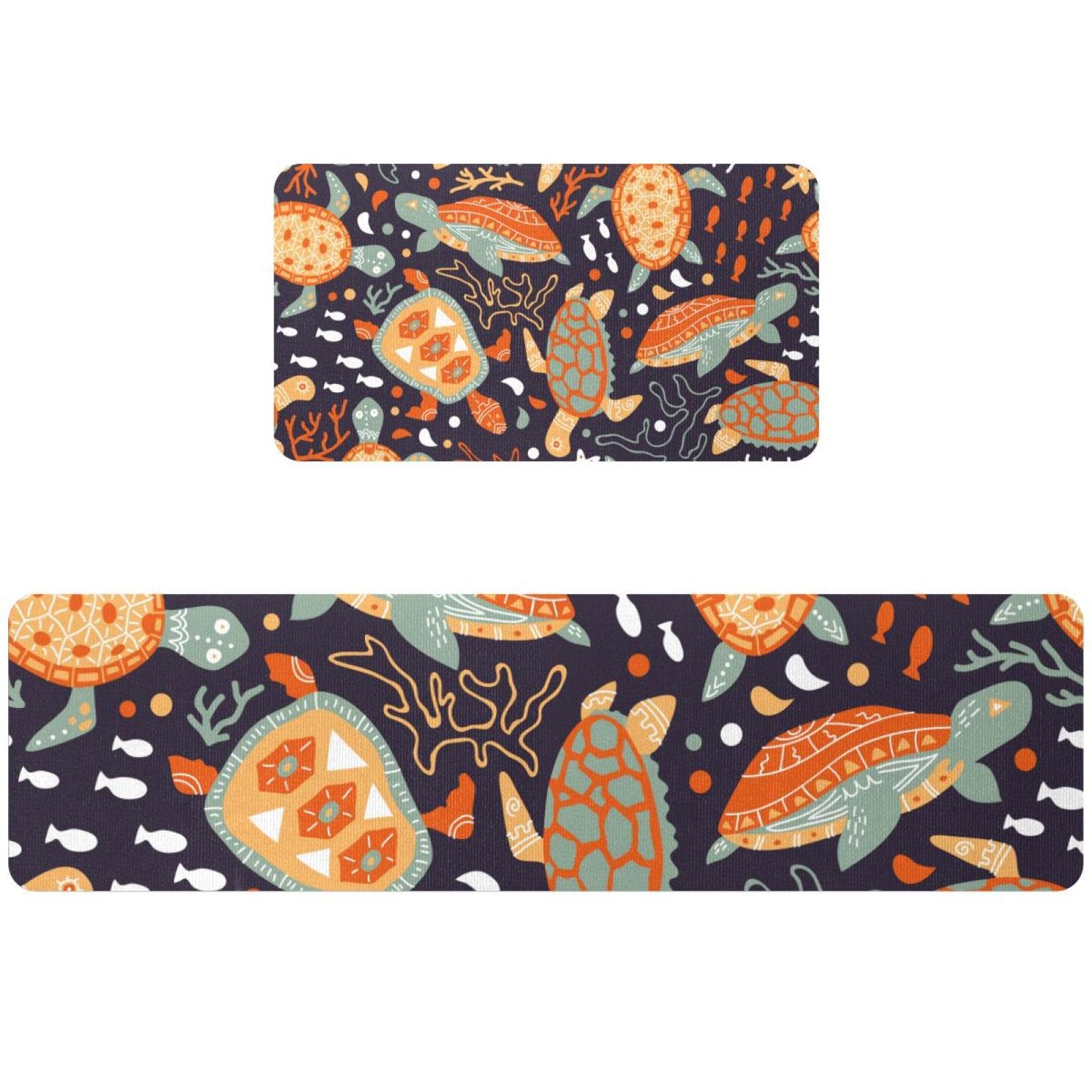 Tapis de sol absorbant pour cuisine couloir buanderie lot de 2 lavable ethnique