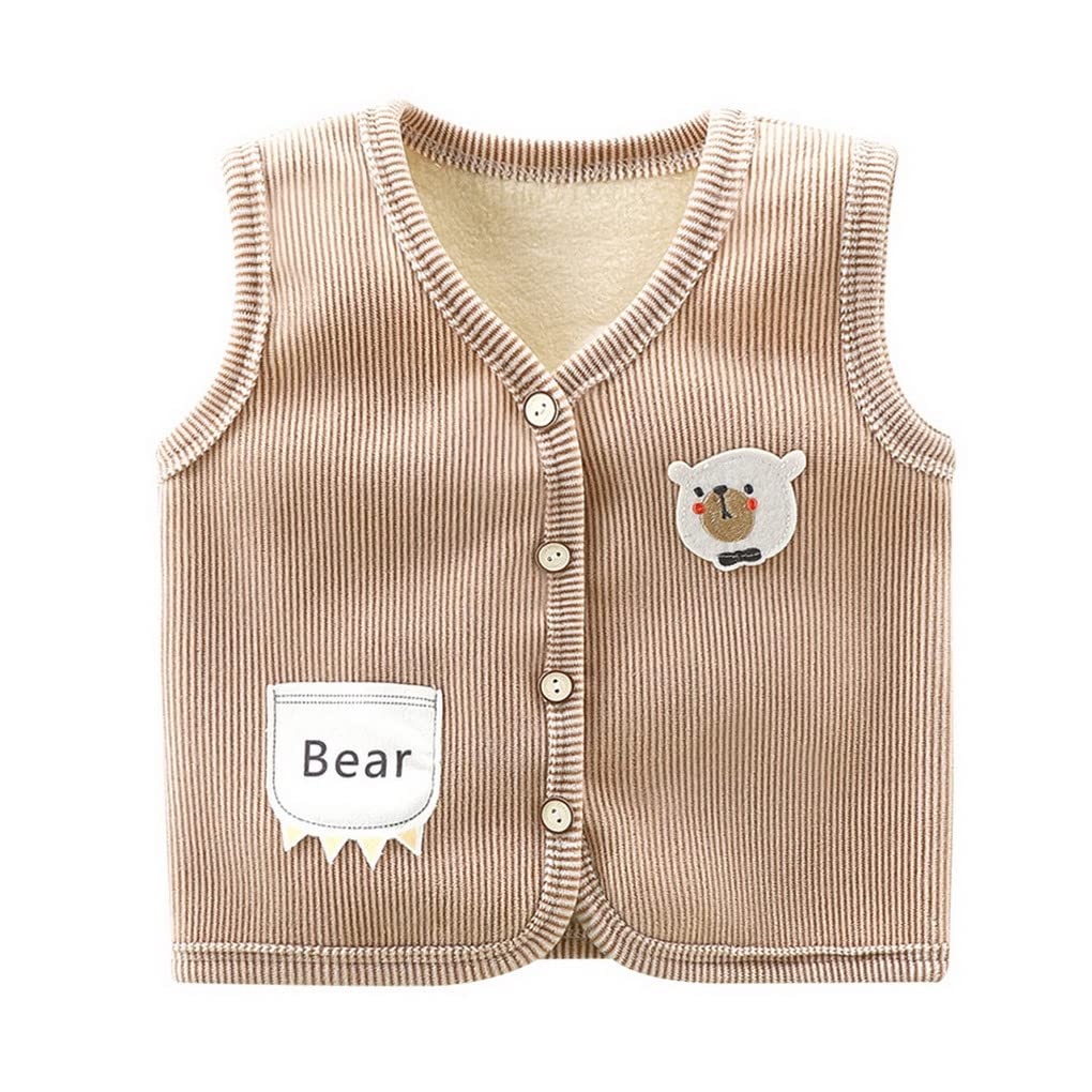 Gilet Unisex per Neonati e Bambini 0-5 Anni, 2 Pezzi Ragazzi Ragazze Gilet Capispalla Senza Maniche Carino Neonate Infanti Cartoon Giacca Autunno Gilet Caldo Cardigan Invernale