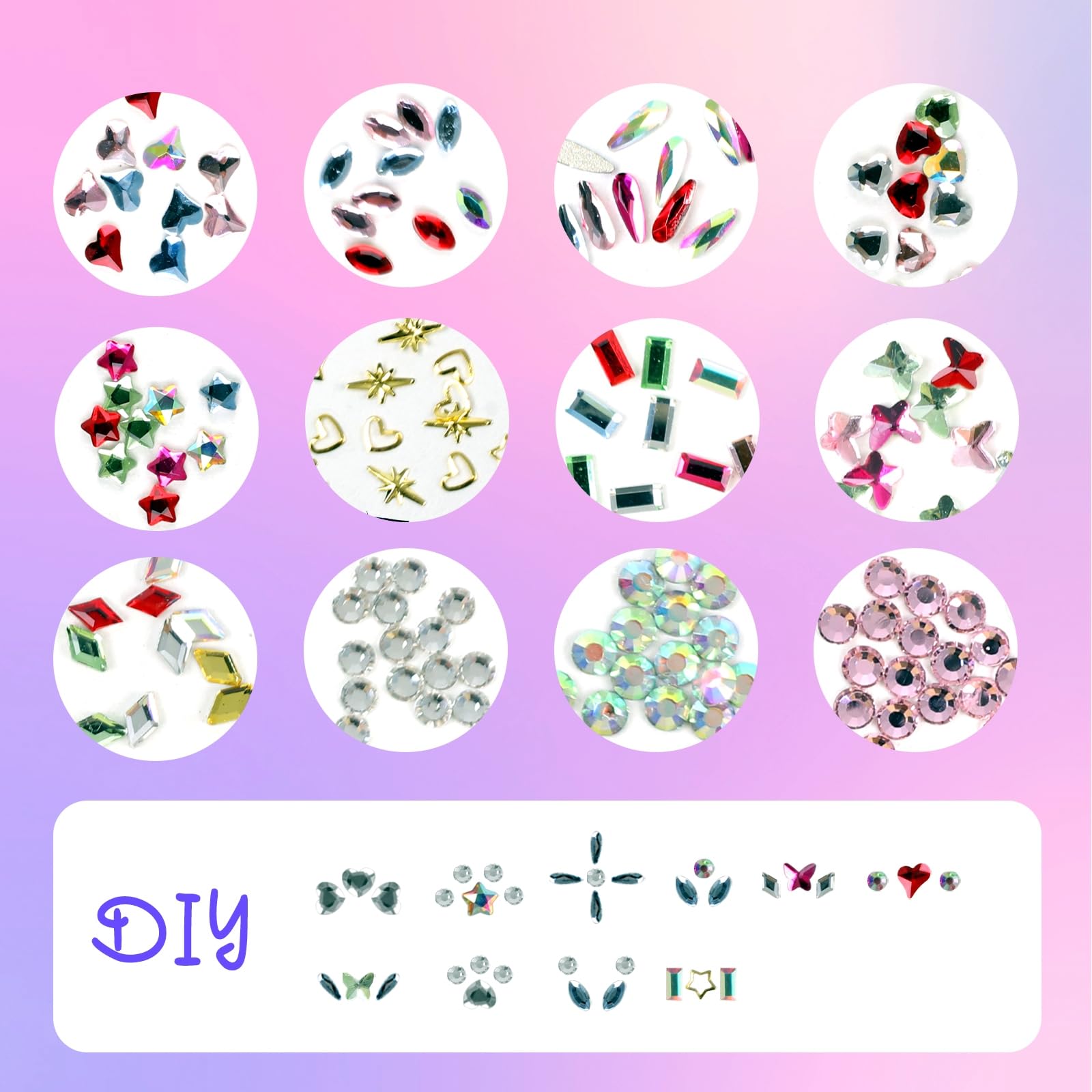 Kit de gemas de dientes, kit de joyería de dientes con pegamento y luz, kit de gemas de dientes para dientes, kit profesional de gemas de dientes, cristal de moda para dientes, gemas dulces de