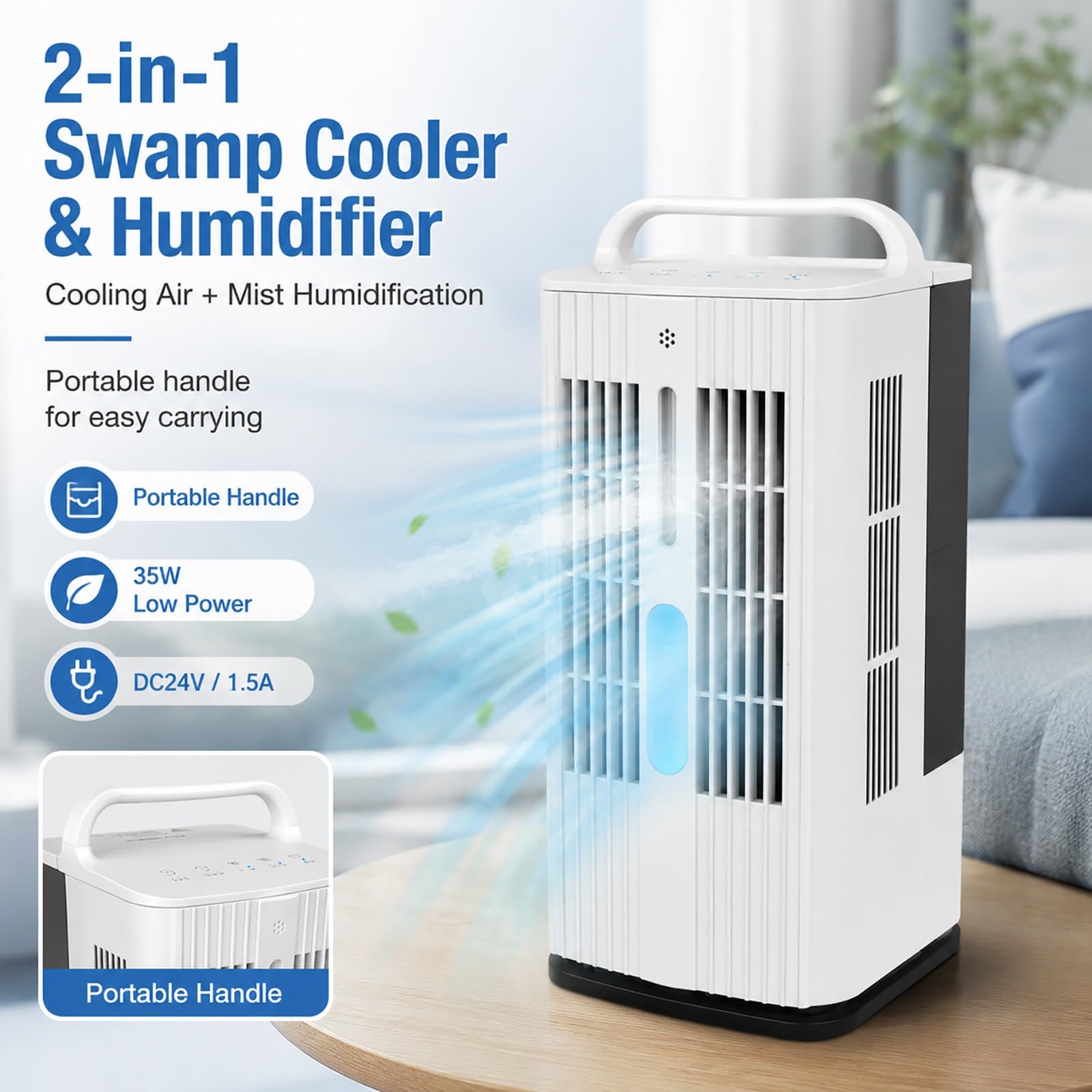 Enfriador de Aire evaporativo, Enfriador de pantano portátil